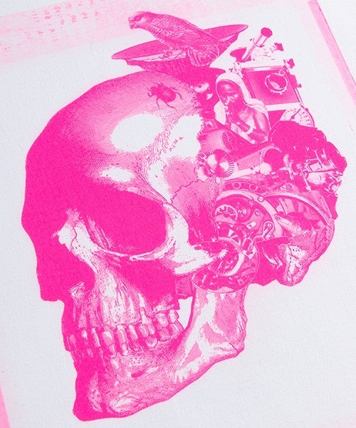 Sync.(スィンク)の「Sync.【KOSUKE KAWAMURA】TEE "SKULL"(Tシャツ/カットソー・メンズ・ホワイト×ブラック/ホワイト×ブルー/ホワイト×ピンク・MEDIUM/X-LARGE/LARGE/XX-LARGE)」の6枚目の写真