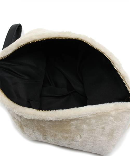 ROSE BUD（ローズバッド）の「(LL ACCESSORIES)B1683 FUR/SQ CLUTCH BAG（クラッチバッグ・レディース・ブラック/クリーム/ブルー・ONE SIZE）」の5枚目の写真