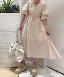 Heather | ソデボリュームコットンワンピース　886599(ワンピース)