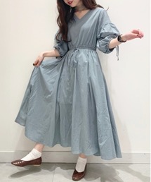Heather | ソデボリュームコットンワンピース　886599(ワンピース)