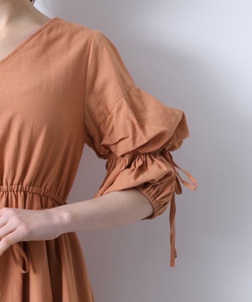 Heather（ヘザー）の「ソデボリュームコットンワンピース　886599（ワンピース・レディース・オレンジ系その他/ベージュ系その他/グリーン系その他・FREE）」の12枚目の写真