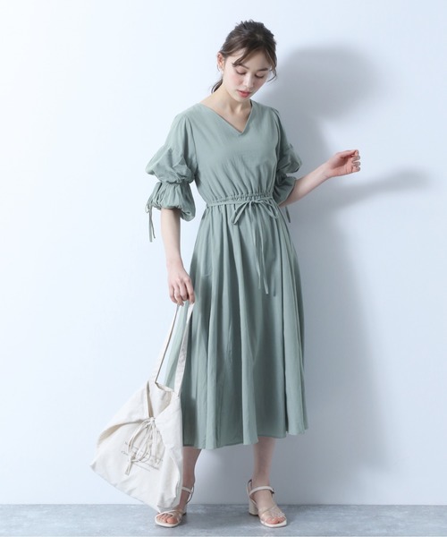 Heather（ヘザー）の「ソデボリュームコットンワンピース　886599（ワンピース・レディース・オレンジ系その他/ベージュ系その他/グリーン系その他・FREE）」の19枚目の写真