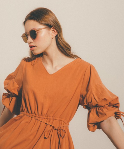 Heather（ヘザー）の「ソデボリュームコットンワンピース　886599（ワンピース・レディース・オレンジ系その他/ベージュ系その他/グリーン系その他・FREE）」の4枚目の写真