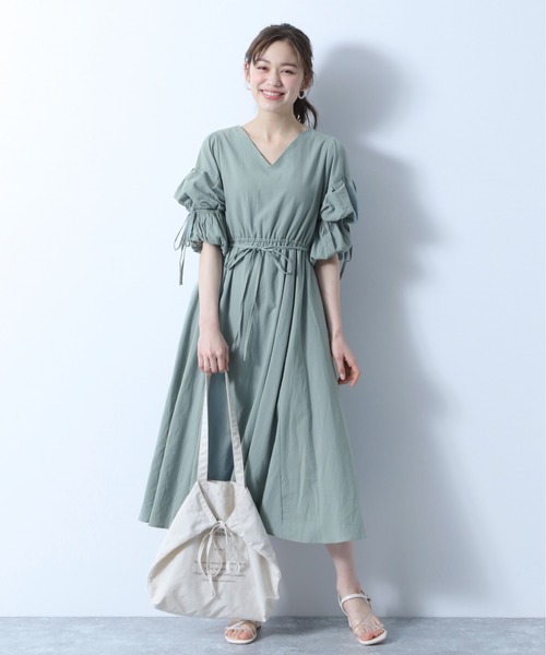 Heather（ヘザー）の「ソデボリュームコットンワンピース　886599（ワンピース・レディース・オレンジ系その他/ベージュ系その他/グリーン系その他・FREE）」の21枚目の写真