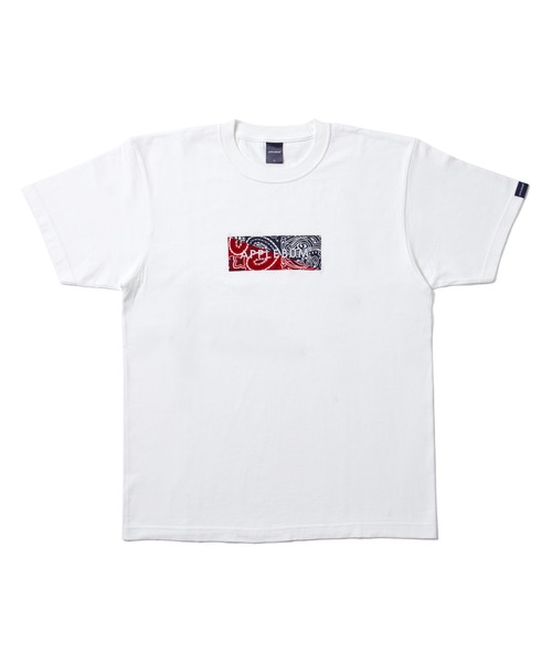 APPLEBUM（アップルバム）の「Bandanna Box Logo T-shirt（Tシャツ/カットソー・メンズ・グレー系その他/ブラック系その他/ホワイト×ネイビー/ホワイト×ピンク/ネイビー/ホワイト系その他・MEDIUM/XX-LARGE/SMALL/X-LARGE/LARGE）」の8枚目の写真