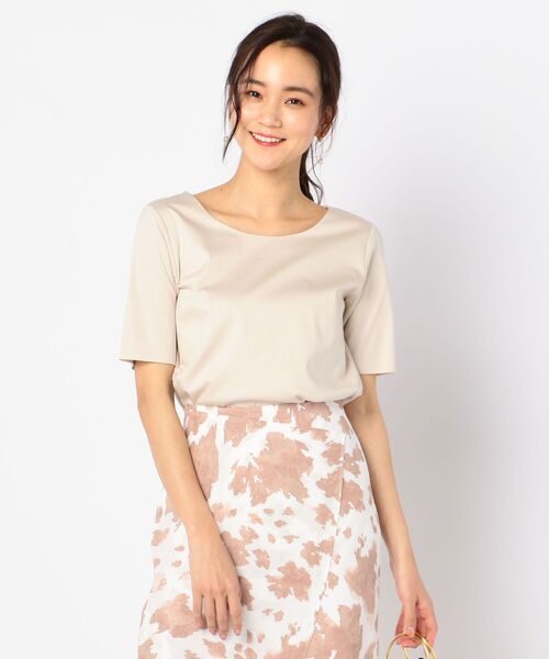 NOLLEY’S(ノーリーズ)の「スムースダブルTシャツ(Tシャツ/カットソー・レディース・ブラック/ベージュ/ホワイト・36/38)」の3枚目の写真