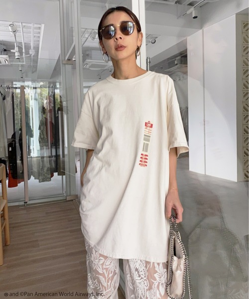 Ameri（アメリ）の「PAN AM LOOSE TEE（Tシャツ/カットソー・レディース・ホワイト/スミクロ・FREE）」の16枚目の写真