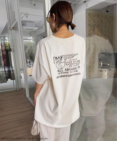 Ameri（アメリ）の「PAN AM LOOSE TEE（Tシャツ/カットソー・レディース・ホワイト/スミクロ・FREE）」の18枚目の写真