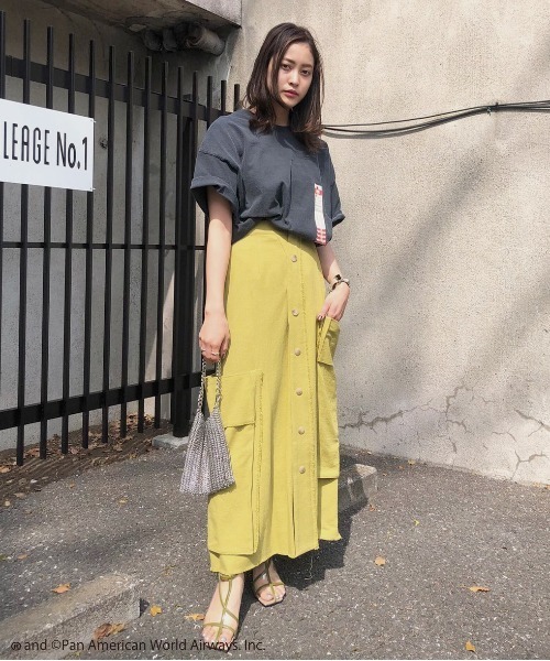 Ameri（アメリ）の「PAN AM LOOSE TEE（Tシャツ/カットソー・レディース・ホワイト/スミクロ・FREE）」の6枚目の写真