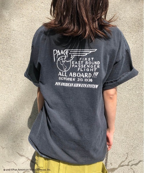 Ameri（アメリ）の「PAN AM LOOSE TEE（Tシャツ/カットソー・レディース・ホワイト/スミクロ・FREE）」の7枚目の写真