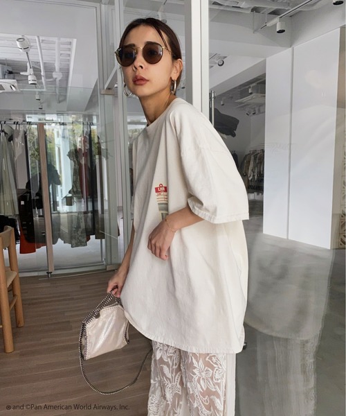 Ameri（アメリ）の「PAN AM LOOSE TEE（Tシャツ/カットソー・レディース・ホワイト/スミクロ・FREE）」の17枚目の写真