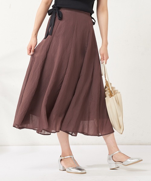 natural couture(ナチュラルクチュール)の「お上品8枚接ぎカラースカート(スカート・レディース・ブラウン/イエロー/ラベンダー/ライトベージュ・FREE)」の2枚目の写真