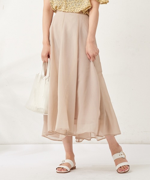 natural couture(ナチュラルクチュール)の「お上品8枚接ぎカラースカート(スカート・レディース・ブラウン/イエロー/ラベンダー/ライトベージュ・FREE)」の3枚目の写真