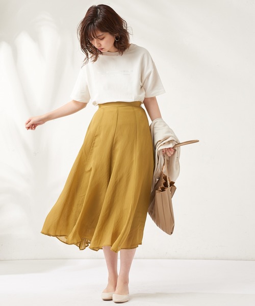 natural couture(ナチュラルクチュール)の「お上品8枚接ぎカラースカート(スカート・レディース・ブラウン/イエロー/ラベンダー/ライトベージュ・FREE)」の4枚目の写真