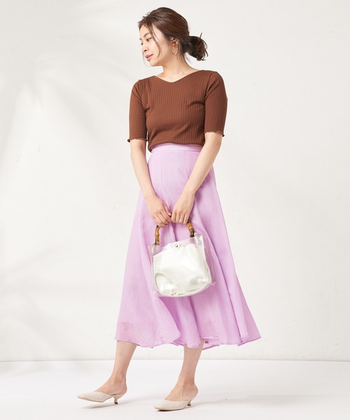 natural couture(ナチュラルクチュール)の「お上品8枚接ぎカラースカート(スカート・レディース・ブラウン/イエロー/ラベンダー/ライトベージュ・FREE)」の12枚目の写真