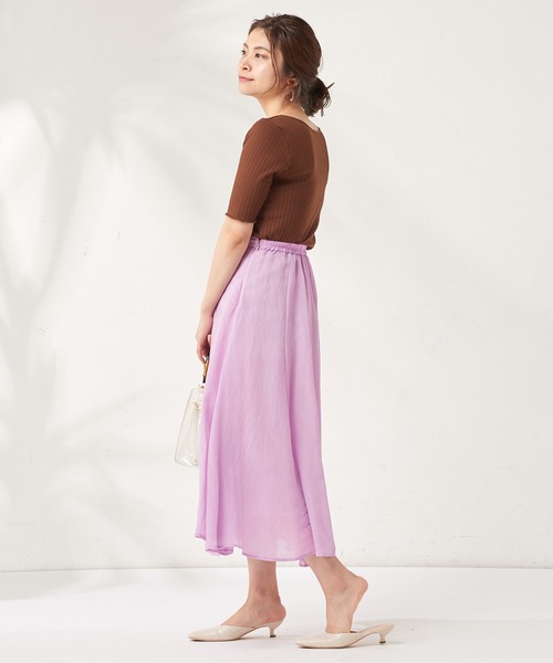 natural couture(ナチュラルクチュール)の「お上品8枚接ぎカラースカート(スカート・レディース・ブラウン/イエロー/ラベンダー/ライトベージュ・FREE)」の13枚目の写真
