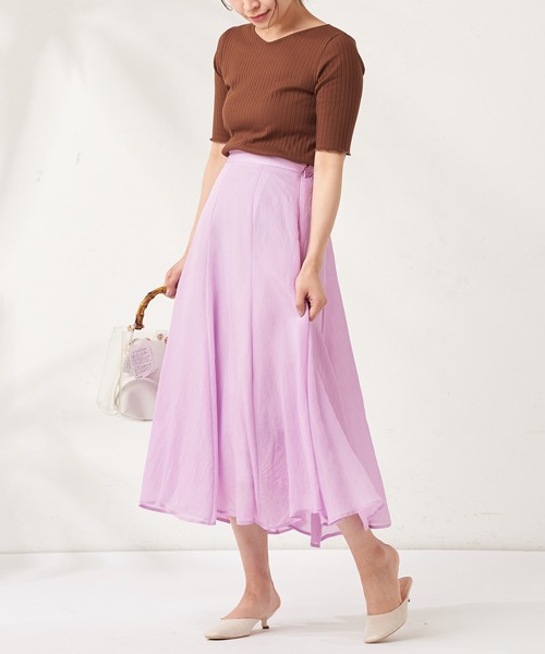 natural couture(ナチュラルクチュール)の「お上品8枚接ぎカラースカート(スカート・レディース・ブラウン/イエロー/ラベンダー/ライトベージュ・FREE)」の11枚目の写真
