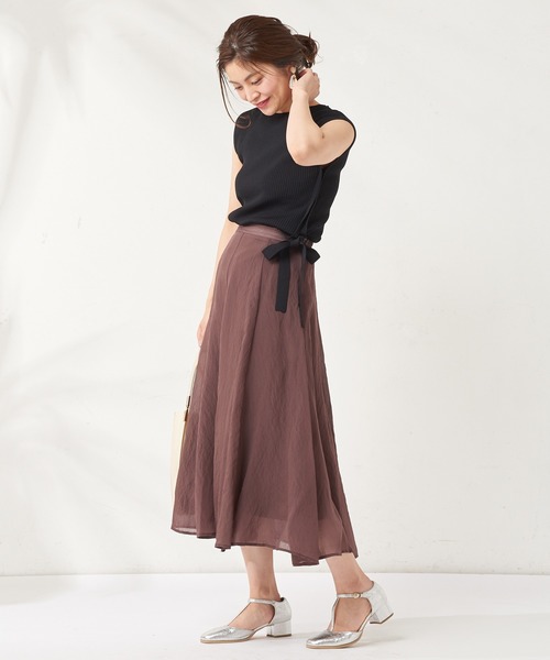natural couture(ナチュラルクチュール)の「お上品8枚接ぎカラースカート(スカート・レディース・ブラウン/イエロー/ラベンダー/ライトベージュ・FREE)」の6枚目の写真