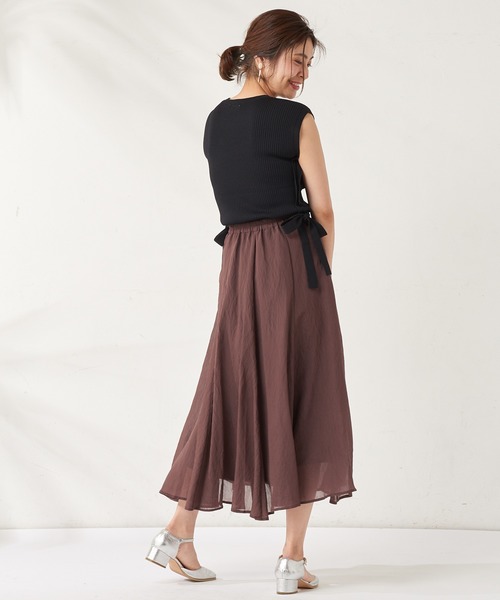 natural couture(ナチュラルクチュール)の「お上品8枚接ぎカラースカート(スカート・レディース・ブラウン/イエロー/ラベンダー/ライトベージュ・FREE)」の7枚目の写真