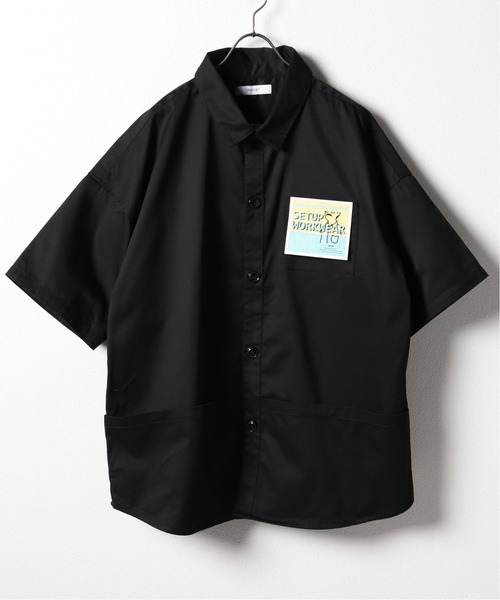 B.C STOCK(ベーセーストック)の「COLORED ツイルルーズシャツ(シャツ/ブラウス)」|ブラック