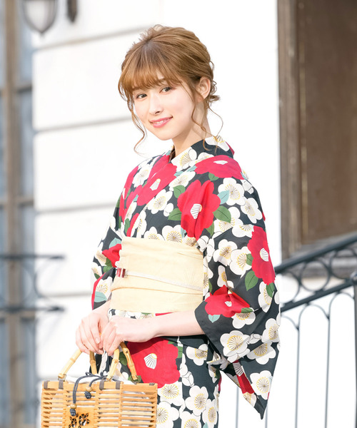 SOUBIEN（ソウビエン）の「選べるレディース浴衣2点セット （浴衣＋帯）（浴衣・レディース・ホワイト系その他/ブラック系その他/グリーン系その他/ホワイト系その他2/ホワイト系その他3/ホワイト系その他4/ホワイト系その他5/ホワイト×イエロー/ホワイト×グリーン/ブルー系/ライトグレー系1/ブラック×ホワイト/ホワイト×ブラック/ブルー系1/ライトグレー系3/アイボリー/イエロー系/グレー系/チャコールグレー×パープル/ホワイト×パープル/グレイッシュブルー/ライトグレー系/グレイッシュベージュ/ライトグレー系2/グリーン系/ホワイト系その他6/グリーン系2/パープル系/スカイブルー系/ホワイト系/サックスブルー系/クリーム/パープル系1/ホワイト系1/ふじ色系/モーブ系1/モーブ系2/ホワイト系2/ライラック系/ライトオレンジ系/モーブ系/グレー系1/ベージュ系・FREE）」の17枚目の写真