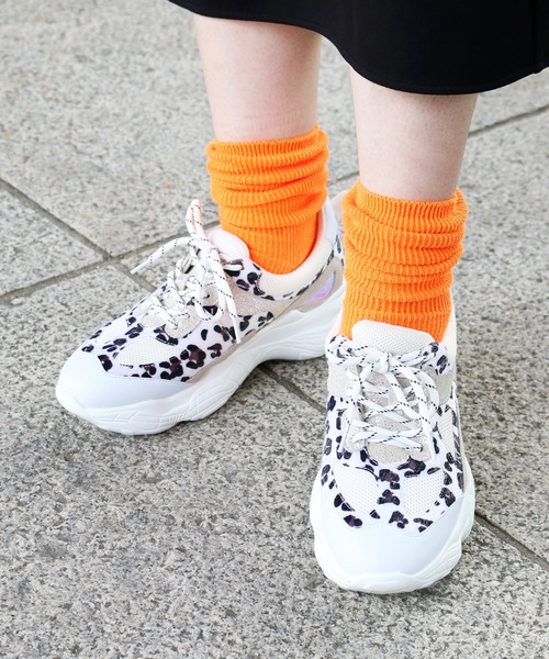 coca(ANDEX shoes product)(コカ)の「超軽量 厚底 アニマル柄 ダッドスニーカー(スニーカー・レディース・ブルー/ホワイト/ブラック・24.5cm/23cm/23.5cm/24cm)」の2枚目の写真