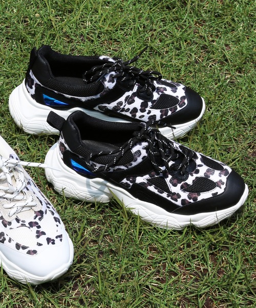 coca(ANDEX shoes product)(コカ)の「超軽量 厚底 アニマル柄 ダッドスニーカー(スニーカー・レディース・ブルー/ホワイト/ブラック・24.5cm/23cm/23.5cm/24cm)」の1枚目の写真