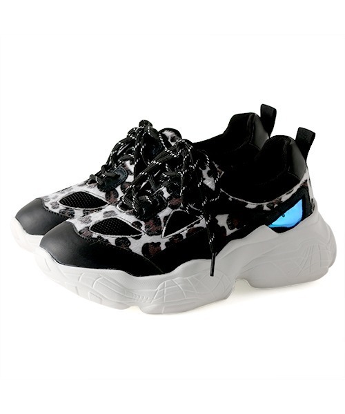 coca(ANDEX shoes product)(コカ)の「超軽量 厚底 アニマル柄 ダッドスニーカー(スニーカー・レディース・ブルー/ホワイト/ブラック・24.5cm/23cm/23.5cm/24cm)」の9枚目の写真