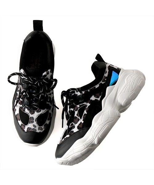 coca(ANDEX shoes product)(コカ)の「超軽量 厚底 アニマル柄 ダッドスニーカー(スニーカー・レディース・ブルー/ホワイト/ブラック・24.5cm/23cm/23.5cm/24cm)」の5枚目の写真