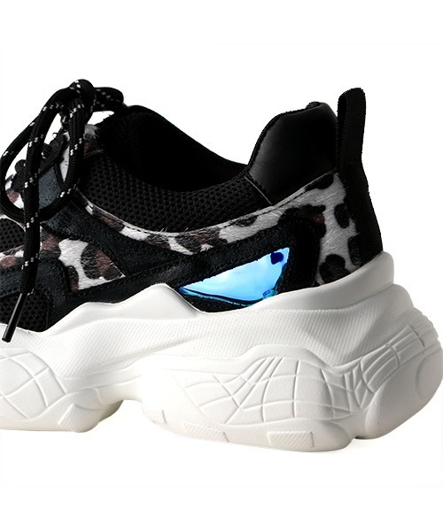 coca(ANDEX shoes product)(コカ)の「超軽量 厚底 アニマル柄 ダッドスニーカー(スニーカー・レディース・ブルー/ホワイト/ブラック・24.5cm/23cm/23.5cm/24cm)」の14枚目の写真