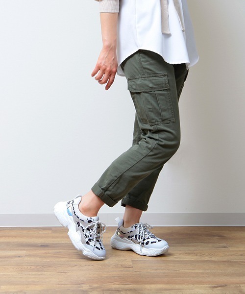coca(ANDEX shoes product)(コカ)の「超軽量 厚底 アニマル柄 ダッドスニーカー(スニーカー・レディース・ブルー/ホワイト/ブラック・24.5cm/23cm/23.5cm/24cm)」の15枚目の写真