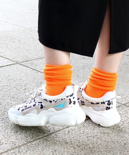 coca(ANDEX shoes product)(コカ)の「超軽量 厚底 アニマル柄 ダッドスニーカー(スニーカー・レディース・ブルー/ホワイト/ブラック・24.5cm/23cm/23.5cm/24cm)」の21枚目の写真