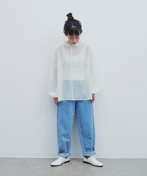 Libra Cue(リブラ キュー)の「Libra バックリボンシアーブラウス(シャツ/ブラウス・レディース・ホワイト/ブラック/ミント・FREE)」の21枚目の写真