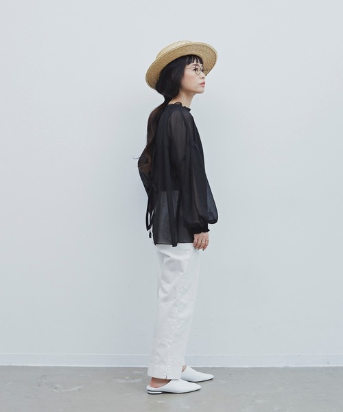 Libra Cue(リブラ キュー)の「Libra バックリボンシアーブラウス(シャツ/ブラウス・レディース・ホワイト/ブラック/ミント・FREE)」の12枚目の写真