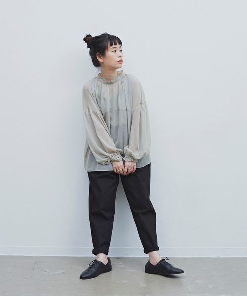 Libra Cue(リブラ キュー)の「Libra バックリボンシアーブラウス(シャツ/ブラウス・レディース・ホワイト/ブラック/ミント・FREE)」の10枚目の写真