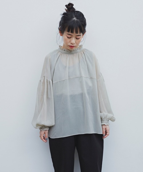 Libra Cue(リブラ キュー)の「Libra バックリボンシアーブラウス(シャツ/ブラウス・レディース・ホワイト/ブラック/ミント・FREE)」の18枚目の写真