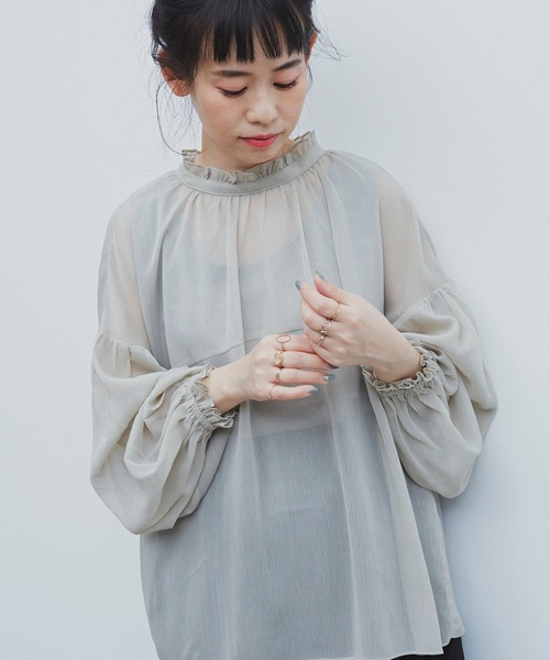 Libra Cue(リブラ キュー)の「Libra バックリボンシアーブラウス(シャツ/ブラウス・レディース・ホワイト/ブラック/ミント・FREE)」の17枚目の写真