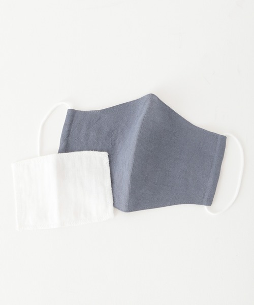 LEPSIM（レプシィム）の「リネンリバーシブルマスク　893573（マスク・レディース・ネイビー/ライトピンク・ONE SIZE）」の5枚目の写真