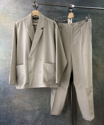 Beno | 【 セットアップ 】ポリトロ / W テーラード シャツ ジャケット × タック テーパードパンツ(セットアップ)