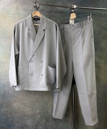 Beno | 【 セットアップ 】ポリトロ / W テーラード シャツ ジャケット × タック テーパードパンツ(セットアップ)