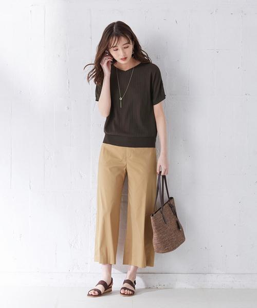 J.PRESS(ジェイプレス)の「【洗える】コットンナイロンシルキーローン ワイドパンツ(その他パンツ・レディース・ブラック系/黄土色系/カーキ系/グレー系・11/9/7)」の5枚目の写真