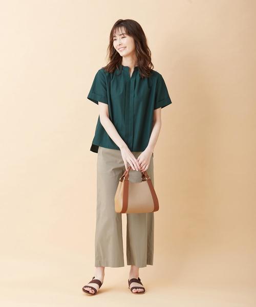J.PRESS(ジェイプレス)の「【洗える】コットンナイロンシルキーローン ワイドパンツ(その他パンツ・レディース・ブラック系/黄土色系/カーキ系/グレー系・11/9/7)」の22枚目の写真
