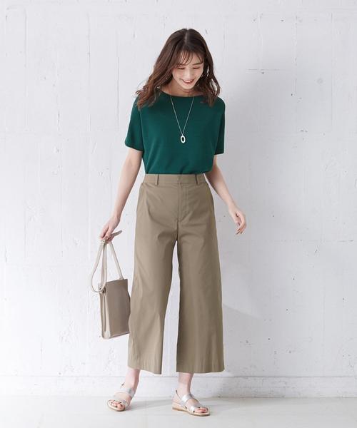 J.PRESS(ジェイプレス)の「【洗える】コットンナイロンシルキーローン ワイドパンツ(その他パンツ・レディース・ブラック系/黄土色系/カーキ系/グレー系・11/9/7)」の13枚目の写真