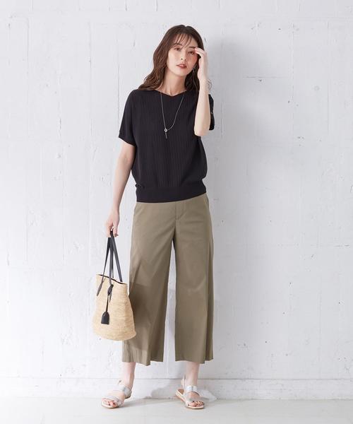 J.PRESS(ジェイプレス)の「【洗える】コットンナイロンシルキーローン ワイドパンツ(その他パンツ・レディース・ブラック系/黄土色系/カーキ系/グレー系・11/9/7)」の8枚目の写真