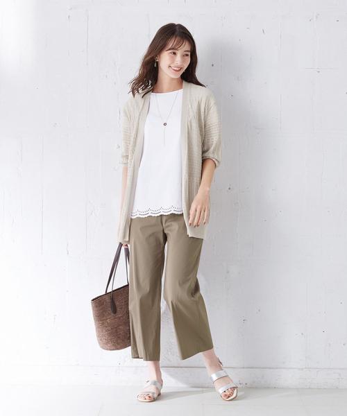 J.PRESS(ジェイプレス)の「【洗える】コットンナイロンシルキーローン ワイドパンツ(その他パンツ・レディース・ブラック系/黄土色系/カーキ系/グレー系・11/9/7)」の14枚目の写真