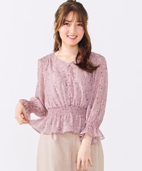 Feroux(フェルゥ)の「【洗える】Twinkleブーケプリント ブラウス(シャツ/ブラウス・レディース・イエロー系3/ピンク系3・2)」の2枚目の写真