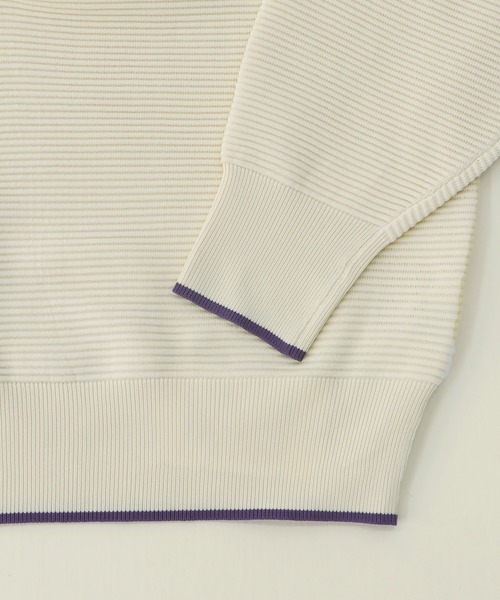 CLEIO(クレイオ)の「【CLEIO】リップル編み配色スリットネックニット(ニット/セーター・レディース・アイボリー/ベージュ/グリーン・FREE)」の11枚目の写真