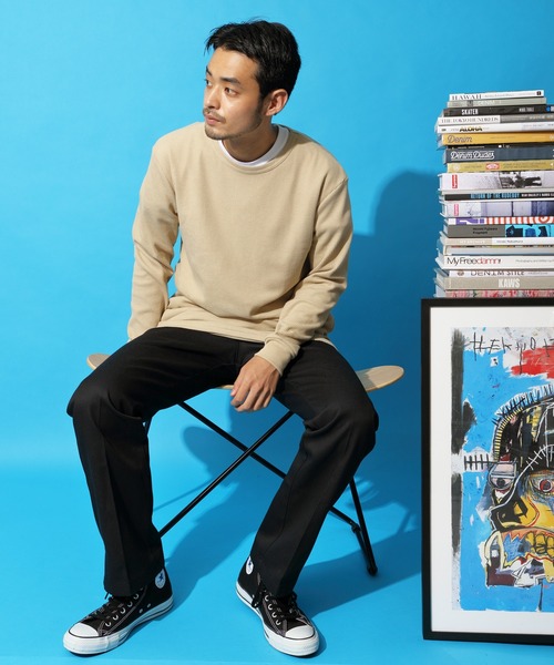 Beautiful Harmony（ビューティフルハーモニー）の「クルーネックロングスリーブワッフルTシャツ（Tシャツ/カットソー・メンズ・グレイッシュベージュ/ダークグレー/ベージュ/ネイビー/カーキ/ホワイト/ライトグレー/ダークブラウン/ブラック・SMALL/MEDIUM/LARGE/X-LARGE）」の18枚目の写真