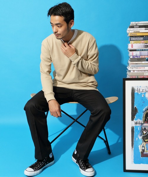 Beautiful Harmony（ビューティフルハーモニー）の「クルーネックロングスリーブワッフルTシャツ（Tシャツ/カットソー・メンズ・グレイッシュベージュ/ダークグレー/ベージュ/ネイビー/カーキ/ホワイト/ライトグレー/ダークブラウン/ブラック・SMALL/MEDIUM/LARGE/X-LARGE）」の20枚目の写真