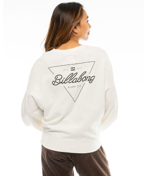 BILLABONG（ビラボン）の「BILLABONG レディース SWEAT CREW スウェットトレーナー【2020年秋冬モデル】/ビラボン スウェット トレーナー バックプリント ドロップショルダー  ビッグスリーブ（スウェット・レディース・ブラック/ベージュ/ピンク/オフホワイト・MEDIUM/LARGE）」の2枚目の写真